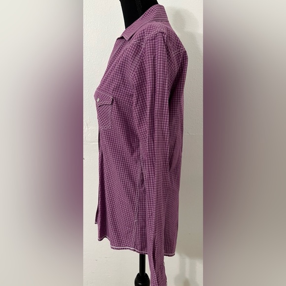 Panhandle Pearl Snap Shirt Check Western Long Sleeve 100% Cotton VISUAL photo - Picture 4 of 8